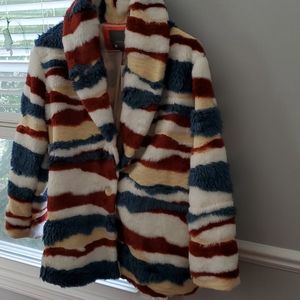 Anthropologie faux fur coat